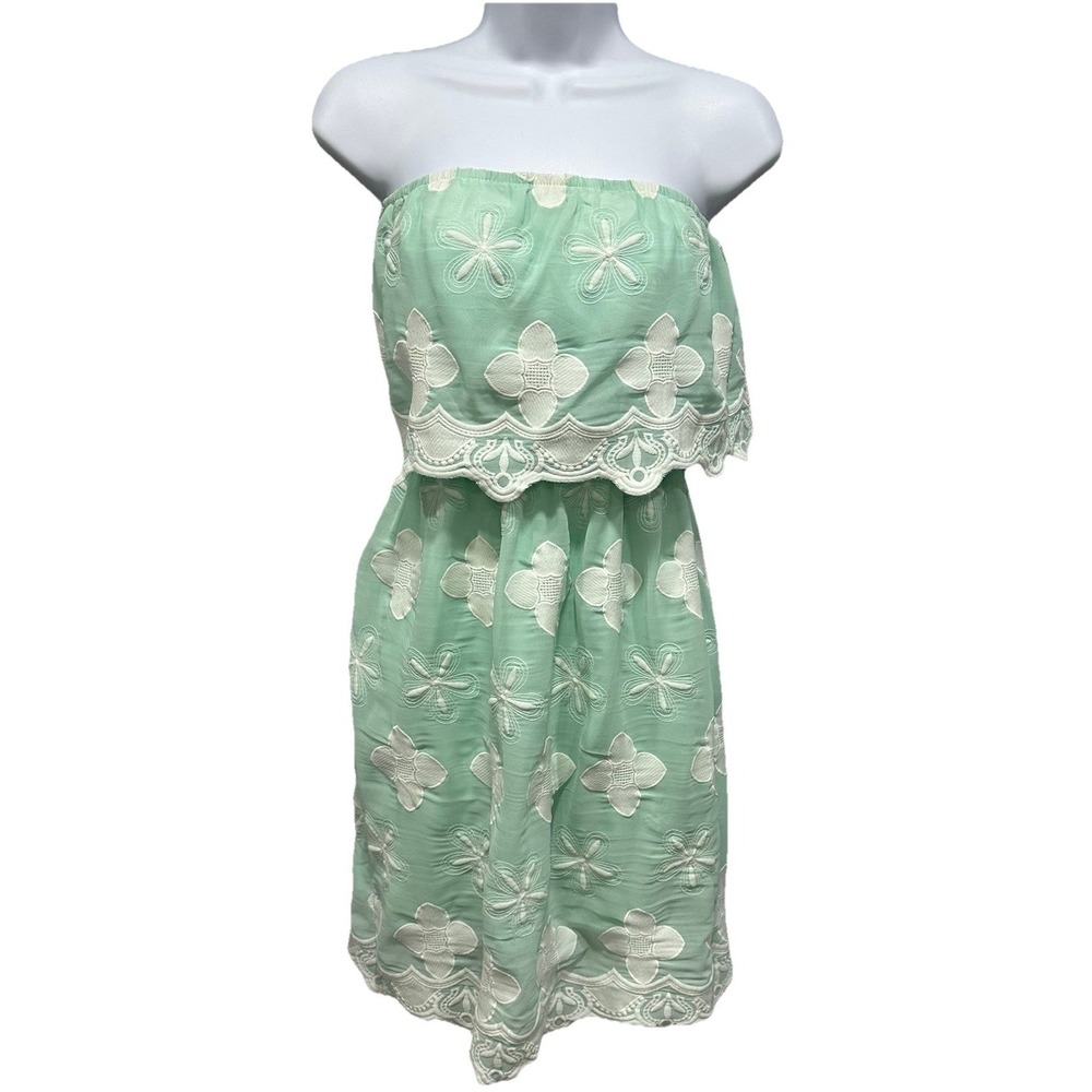 Hot & Delicious Off Shoulder Dress Womens Small Mint Off Shoulder Pull On Lined